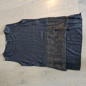 Black Sleeveless Top with Sheer Panel